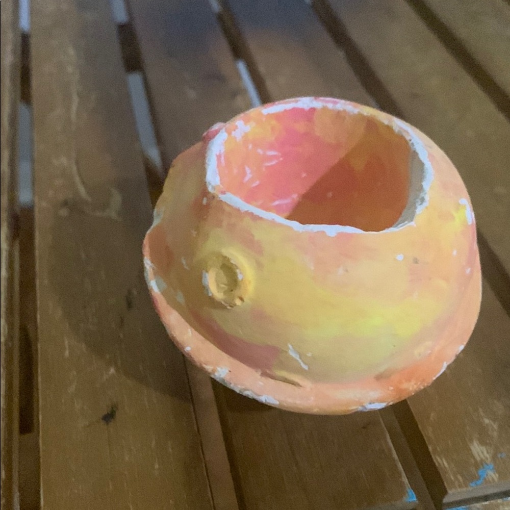 Handcrafted Orange and Yellow Ceramic Bowl